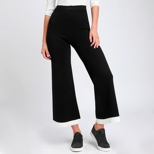 NWOT Lulu’s Black & White Wide-Leg Lounge Pants XS